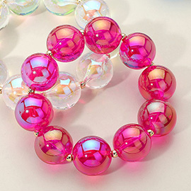 Chunky Iridescent Ball Beaded Bracelet