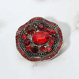 Vintage Inspired Gemstone Cluster Pin Brooch