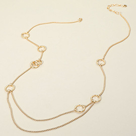Open Circle Accented Layered Necklace