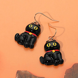 Halloween Cute Kitty Black Cat Dangle Earrings