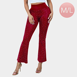 Bling Studded Flare Leggings