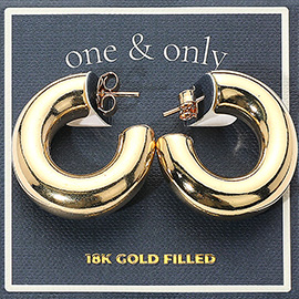 18K Gold Filled Dome Hoop Earrings