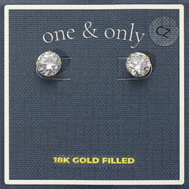 18K Gold Filled CZ Stud Earrings