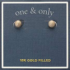 18k Gold Filled Textured Ball Stud Earrings