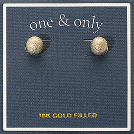 18K Gold Filled Textured Ball Stud Earrings