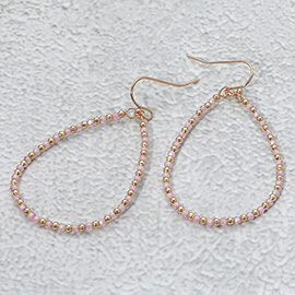 Colored CZ Beaded Open Teardrop Dangle Earrings