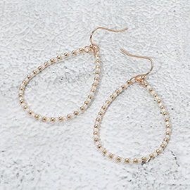 Colored CZ Beaded Open Teardrop Dangle Earrings