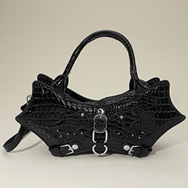 Faux Glossy Croc Leather Gothic Bag Crossbody Bag