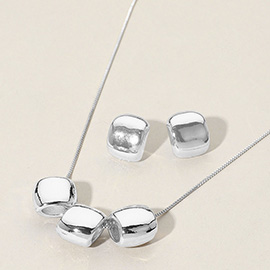 Metal Pebble Beaded Necklace