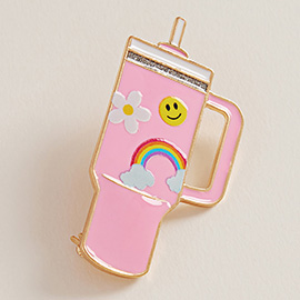 Enamel Rainbow Smile Tumbler Pin Brooch