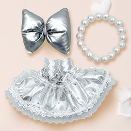 Mini Doll Metallic Dress Outfit Set