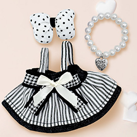 Mini Doll Polka Dot Striped Dress Outfit Set