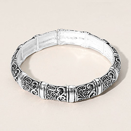 Metal Boho Antique Pattern Stretch Bracelet