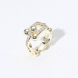 CZ Stone Paved Hardware Ring