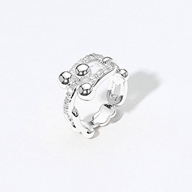 CZ Stone Paved Hardware Ring