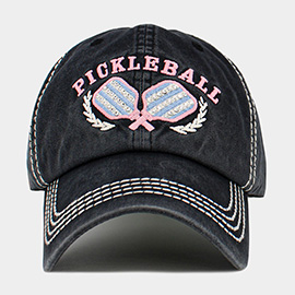 PICKLEBALL Double Paddle Embroidered Vintage Baseball Cap