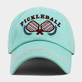 PICKLEBALL Double Paddle Embroidered Vintage Baseball Cap