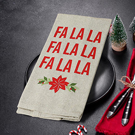 FA LA LA  Festive Holiday Kitchen Towel