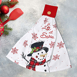LET IT SNOW Snowman Hanging Kitchen Towel