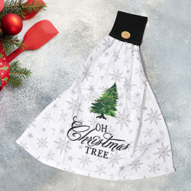Christmas Tree Snowflake Pattern Hanging Kitchen Towel