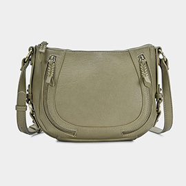 Faux Leather Compact Crossbody Bag