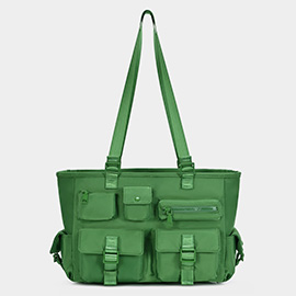 Multi Pocket Utility Shoulder Tote Bag