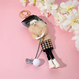 Stylish Golf Girl Doll Keychain / Bag Charm