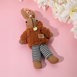 Stylish Bunny Plush Doll Keychain / Bag Charm