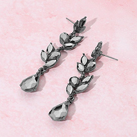 Teardrop Marquise Stone Link Dangle Evening Earrings