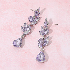 Teardrop Marquise Stone Link Dangle Evening Earrings