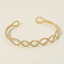 SECRET BOX_Textured Metal Open Cuff Bracelet