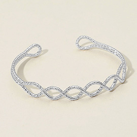 SECRET BOX_Textured Metal Open Cuff Bracelet