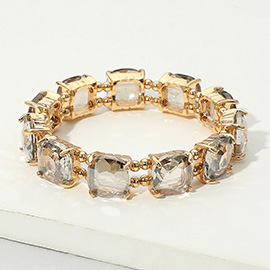Cushion Square Stone Stretch Evening Bracelet