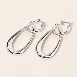 Sculptural Metal Drop Pin Catch Earrings