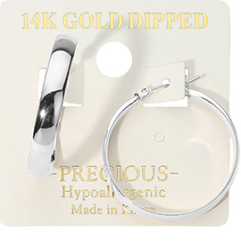 14K Gold Dipped Hypoallergenic Pin Catch Hoop Earrings