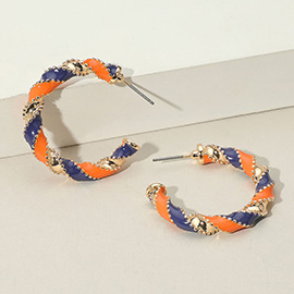Gameday Twisted Beaded Spiral Hoop Earrings