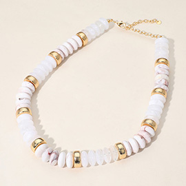 Chunky Resin Disc Beaded Necklace