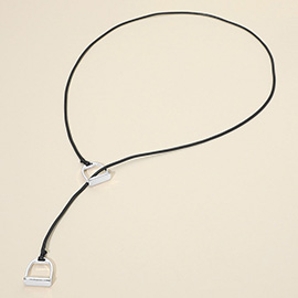 Lariat Waxed Cord Necklace