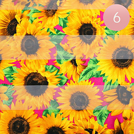6PCS - Silk Feel Sunflower Pattern Print Scarves