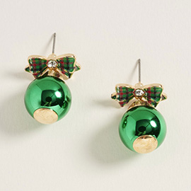 Holiday Bow Festive Ornament Dangle Earrings