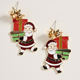 Holiday Gift Santa Dangle Earrings