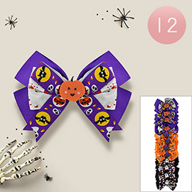 12PCS - Halloween Bow Hair Clips