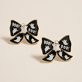 Halloween Ghost Bow Stud Earrings
