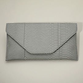 Snake Skin Patterned Envelope Clutch / Shoulder Bag