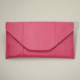 Snake Skin Patterned Envelope Clutch / Shoulder Bag
