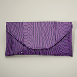 Snake Skin Patterned Envelope Clutch / Shoulder Bag