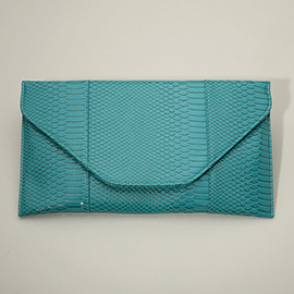 Snake Skin Patterned Envelope Clutch / Shoulder Bag