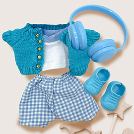Mini Doll Knit Cardigan Outfit Set