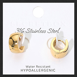 SECRET BOX_Stainless Steel Mini Huggie Hoop Earrings