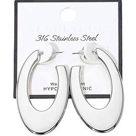 SERET BOX_Stainless Steel Flat Oval Hoop Earrings
